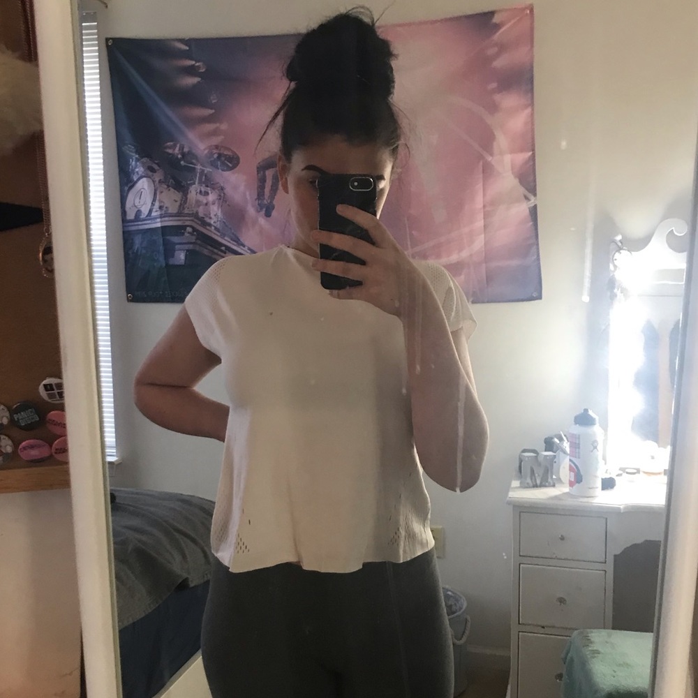 White Adidas Mesh Sport Top